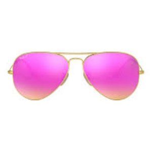 Ray-Ban Polarized Cyclamen Flash Lenses Aviator Sunglasses